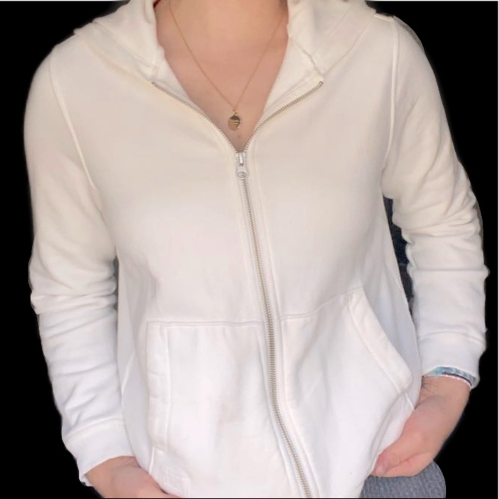 Herschel Supply Company White Zip-Up Hoodie